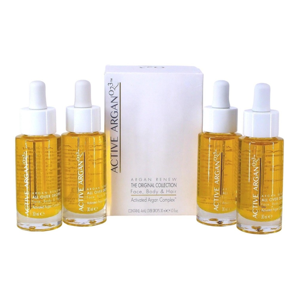 Active Argan All Over Drops 4 x 1 oz bottles O2.3 Argan Renew Oil Made in Italy